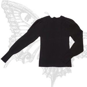 CLEARANCE! V-neck Ribbed Puff Sleeve Sweater